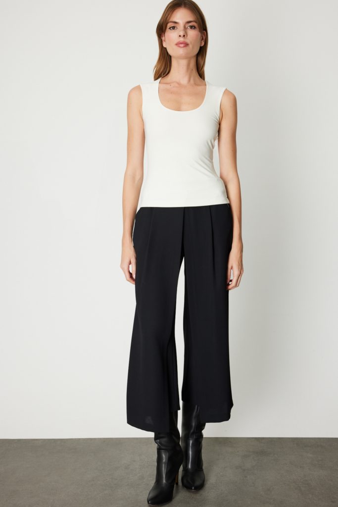 ON TRİKO U Yaka Basic Bluz 61385 - KREM