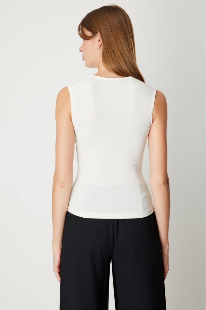 ON TRİKO U Yaka Basic Bluz 61385 - KREM