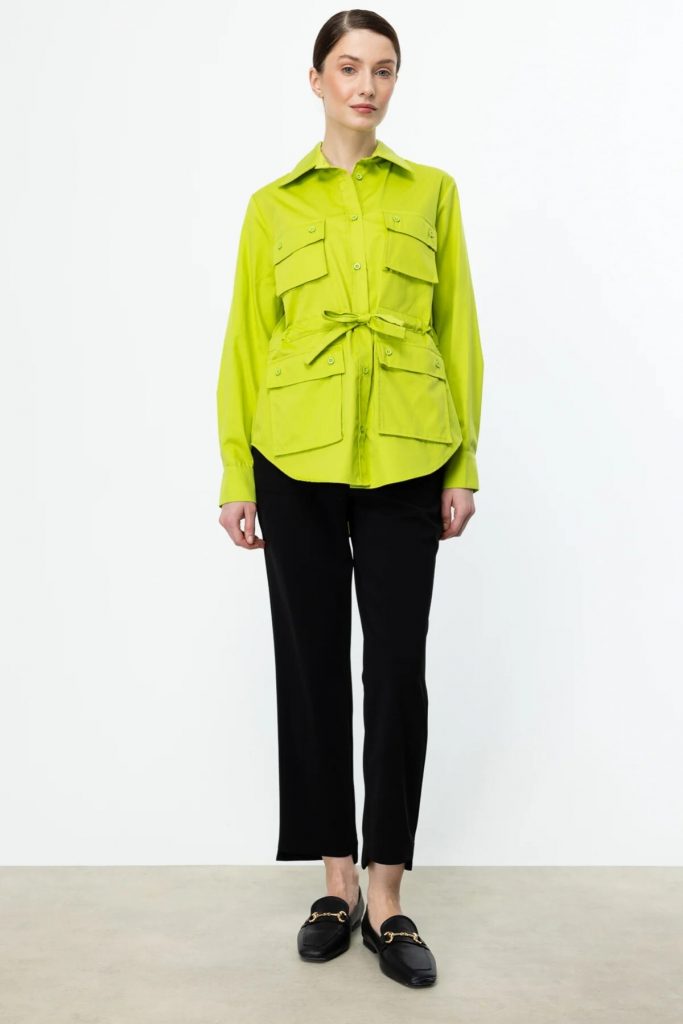 ON TRİKO  Beli Bağcıklı Uzun Kol Ceket  52501 - YEŞİL