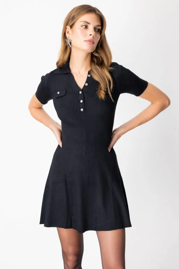 ON TRİKO  Eteği Volanlı Mini Triko Elbise 65401