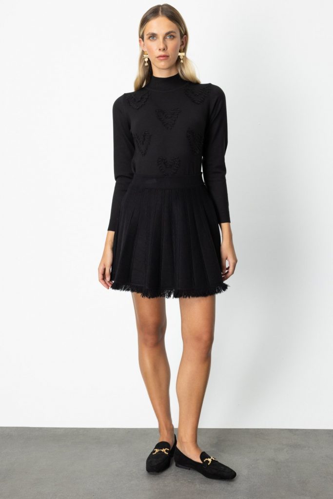 ON TRİKO ETEK 60202 - Siyah