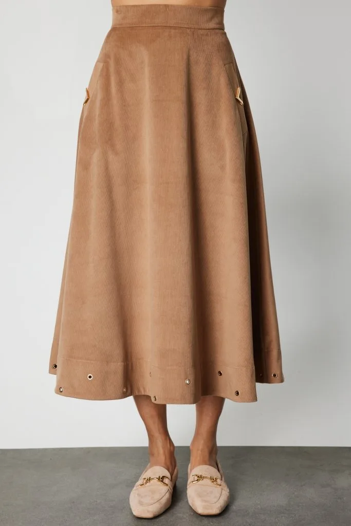 ON TRİKO Zımbalı Fitilli Midi Etek 66535