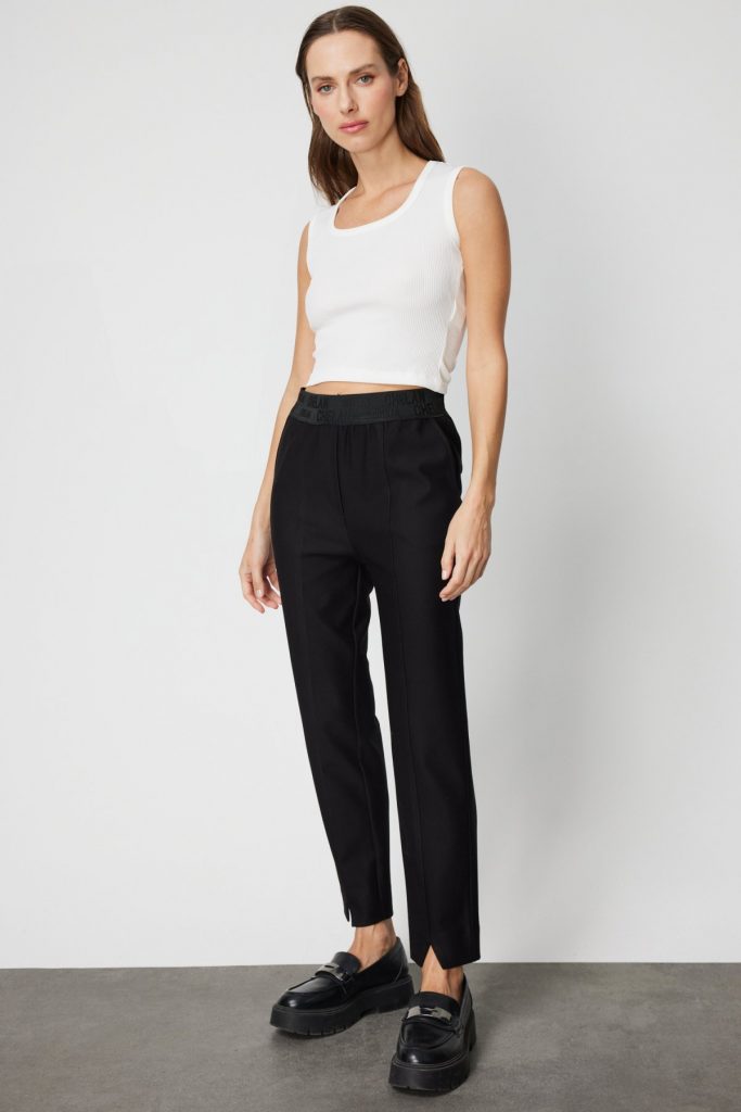 ON TRİKO Fitilli Kolsuz Crop Bluz 61396 - EKRU