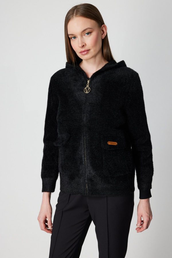 ON TRİKO Kapak Cepli Peluş Hırka 60936