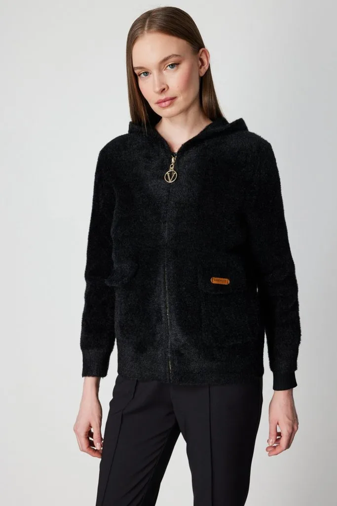 ON TRİKO Kapak Cepli Peluş Hırka 60936