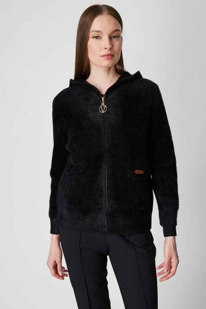 ON TRİKO Kapak Cepli Peluş Hırka 60936