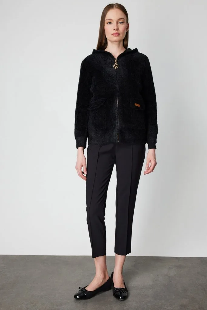 ON TRİKO Kapak Cepli Peluş Hırka 60936