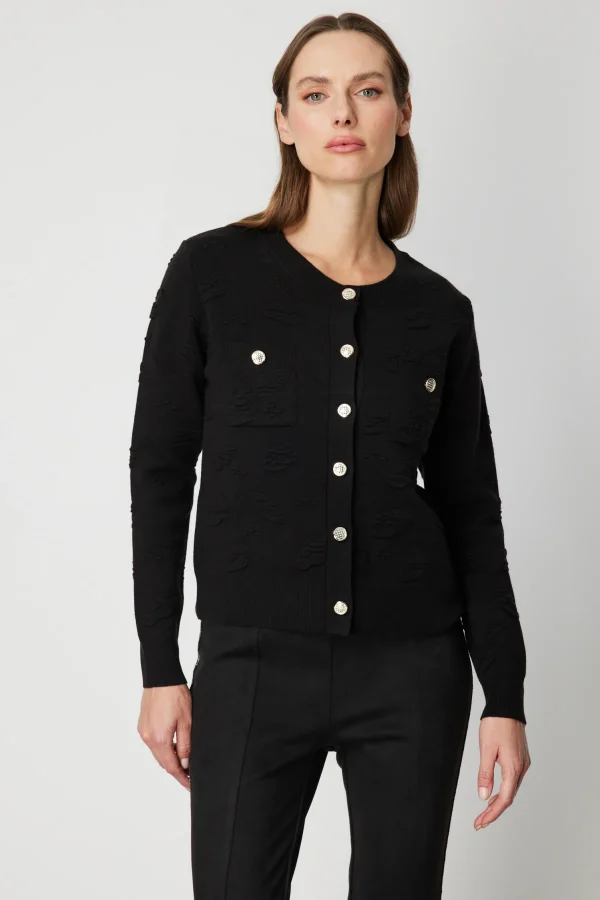 ON TRİKO Kabartmalı Sıfır Yaka Hırka 6693