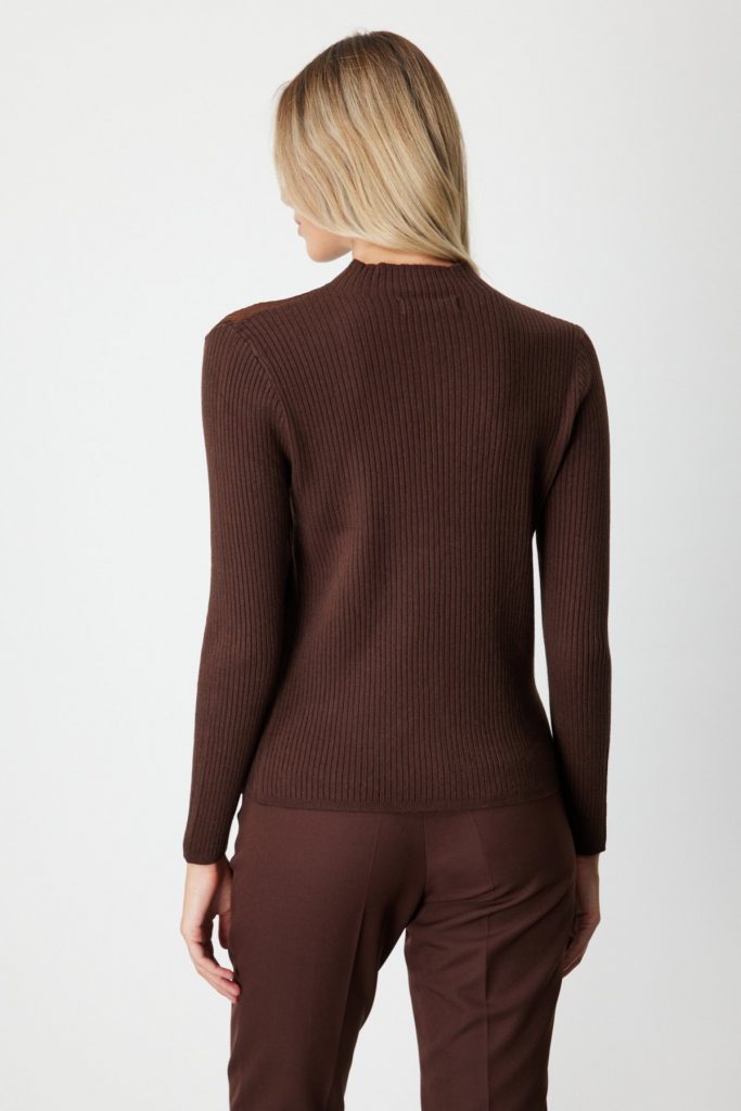 ON TRİKO Aksesuar Detaylı Triko Kazak  60346 - kahve