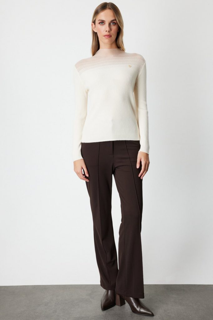 ON TRİKO Aksesuar Detaylı Triko Kazak  60346 - BEJ