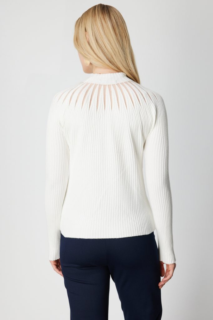 ON TRİKO Önü Taşlı Dik Yaka Triko Kazak 60388 - EKRU