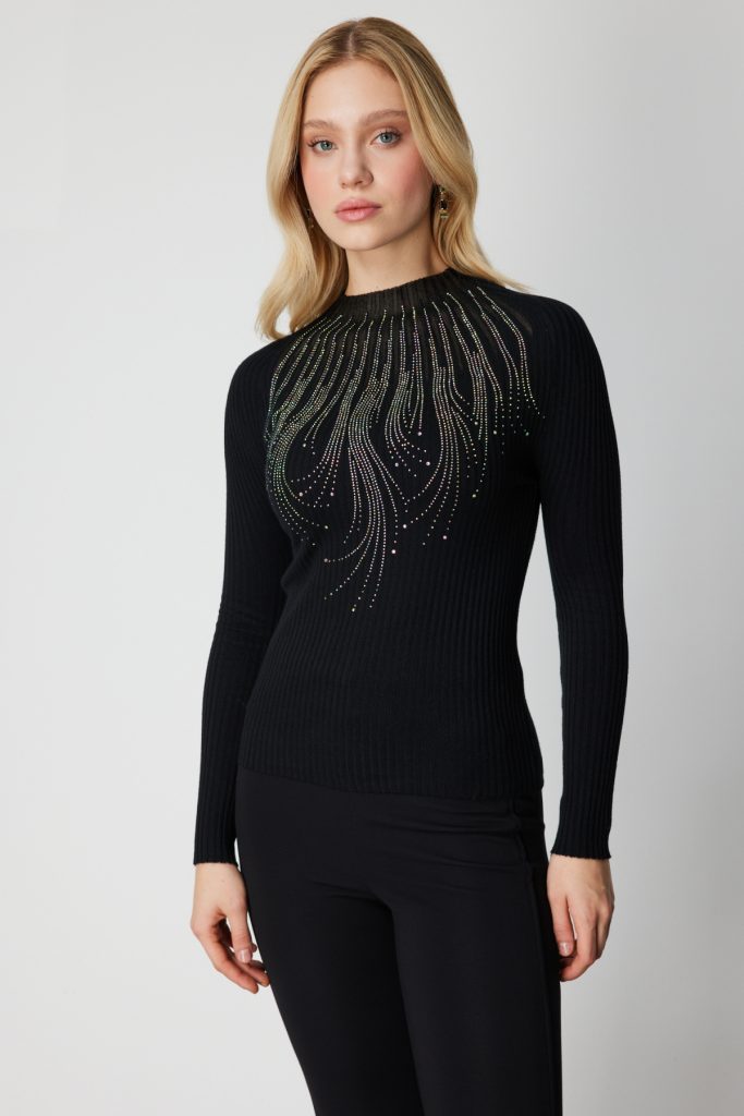 ON TRİKO KAZAK 60389 - Siyah