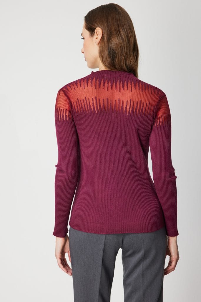 ON TRİKO Transparan Detaylı Taşlı Triko Kazak 60390