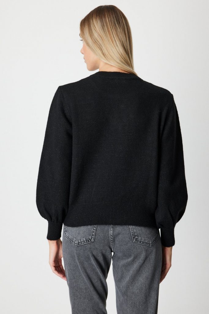 ON TRİKO Sim Detaylı İncili Kazak  63316 - Siyah