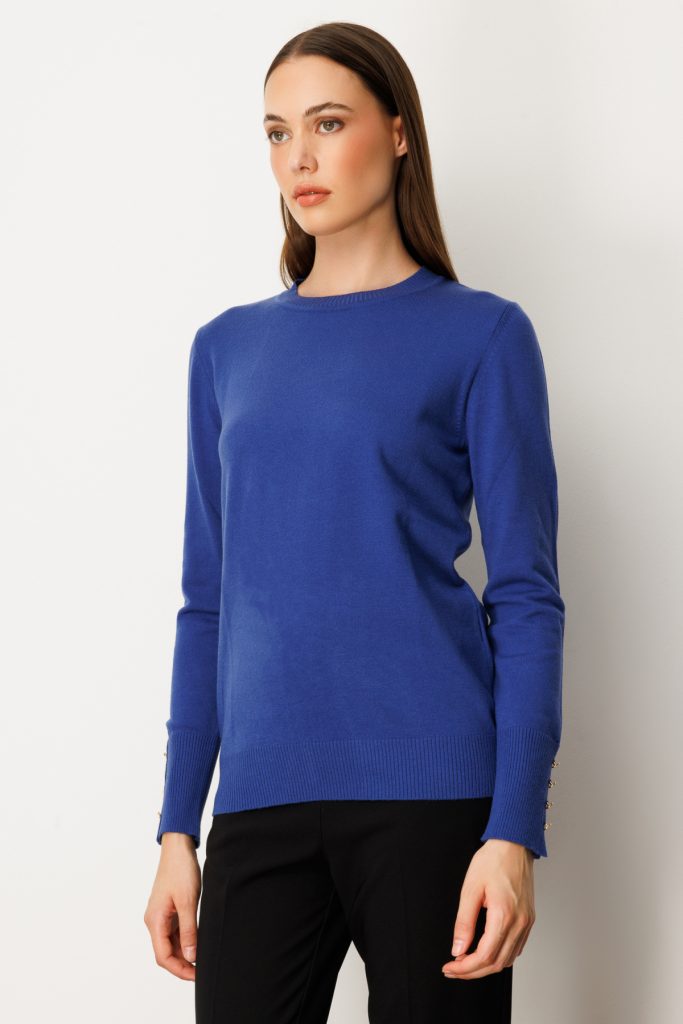 ON TRİKO Sıfır Yaka Basic Triko Kazak  63500 - İNDİGO