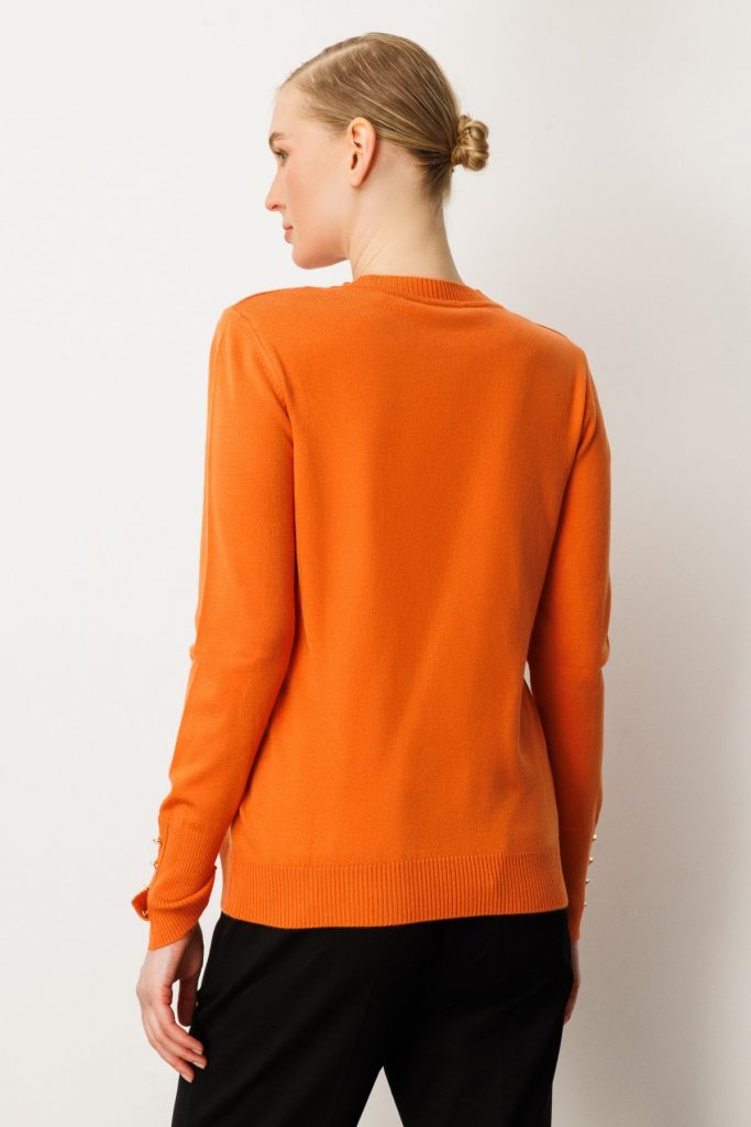 ON TRİKO Sıfır Yaka Basic Triko Kazak  63500 - oranj