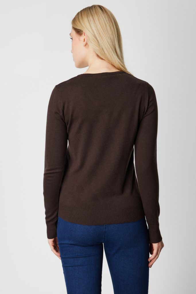 ON TRİKO V Yaka Triko Kazak 63501-26k - kahve