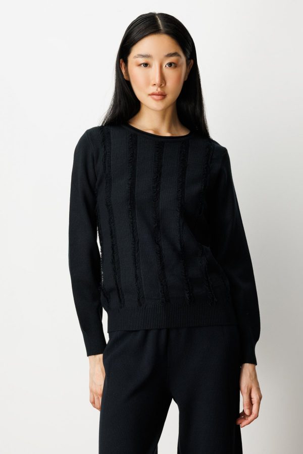 ON TRİKO Sıfır Yaka Püskül Detaylı Triko Kazak 65306