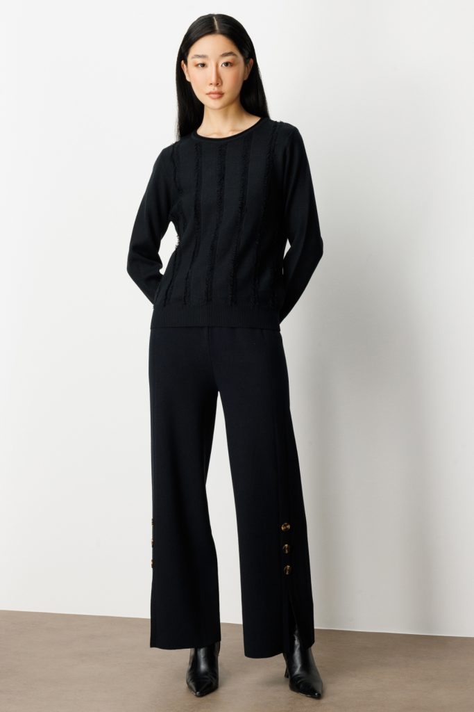 ON TRİKO Sıfır Yaka Püskül Detaylı Triko Kazak 65306