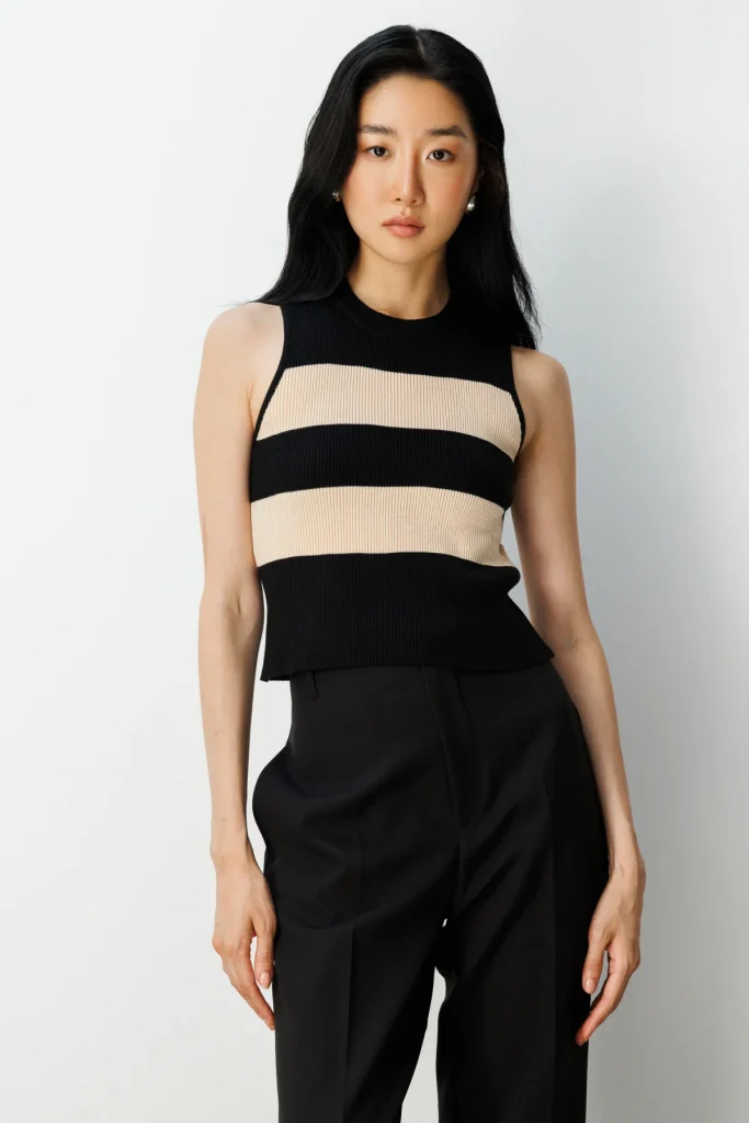 ON TRİKO Sıfır Yaka Sırt Dekolteli Triko Bluz 65324 - BEJ