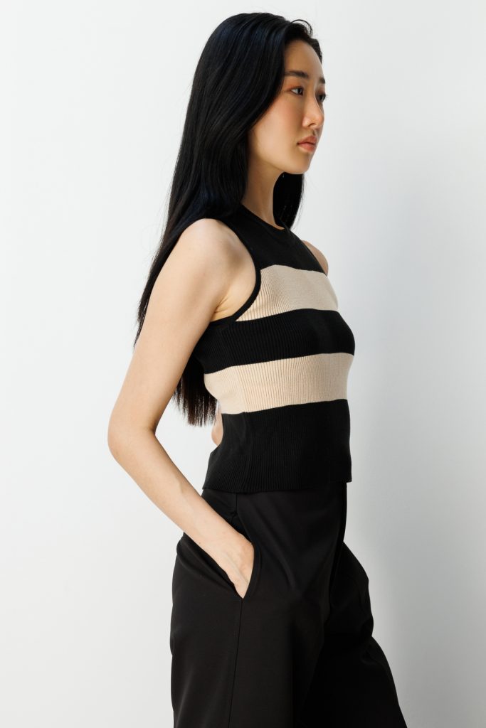 ON TRİKO Sıfır Yaka Sırt Dekolteli Triko Bluz 65324 - BEJ