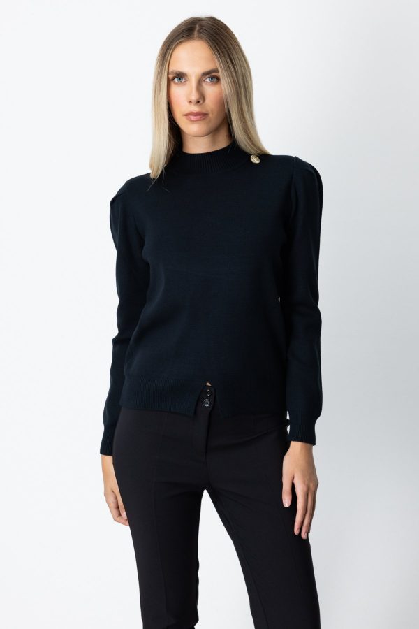 ON TRİKO Dik Yaka Düğme Detaylı Kazak 65331