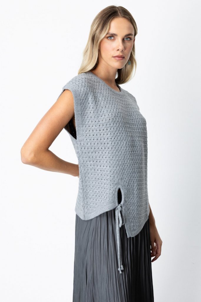 ON TRİKO Önü Bağlamalı Süveter 65337 - GRİ