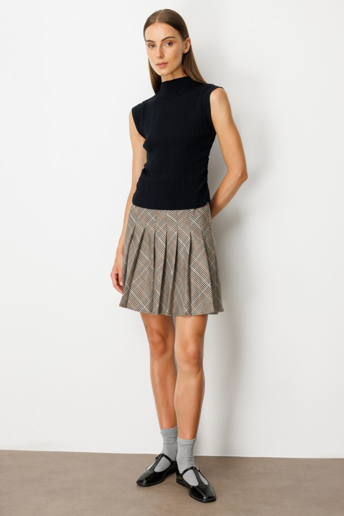 ON TRİKO Yanları Büzgülü Kolsuz Triko Kazak 65355 - Siyah