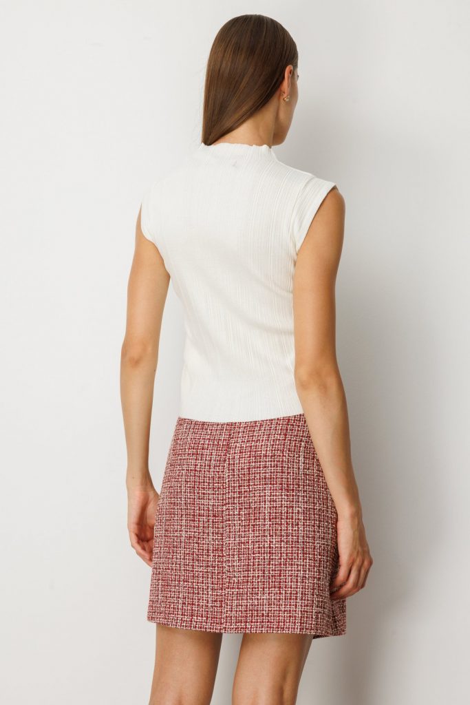 ON TRİKO Yanları Büzgülü Kolsuz Triko Kazak 65355 - KREM