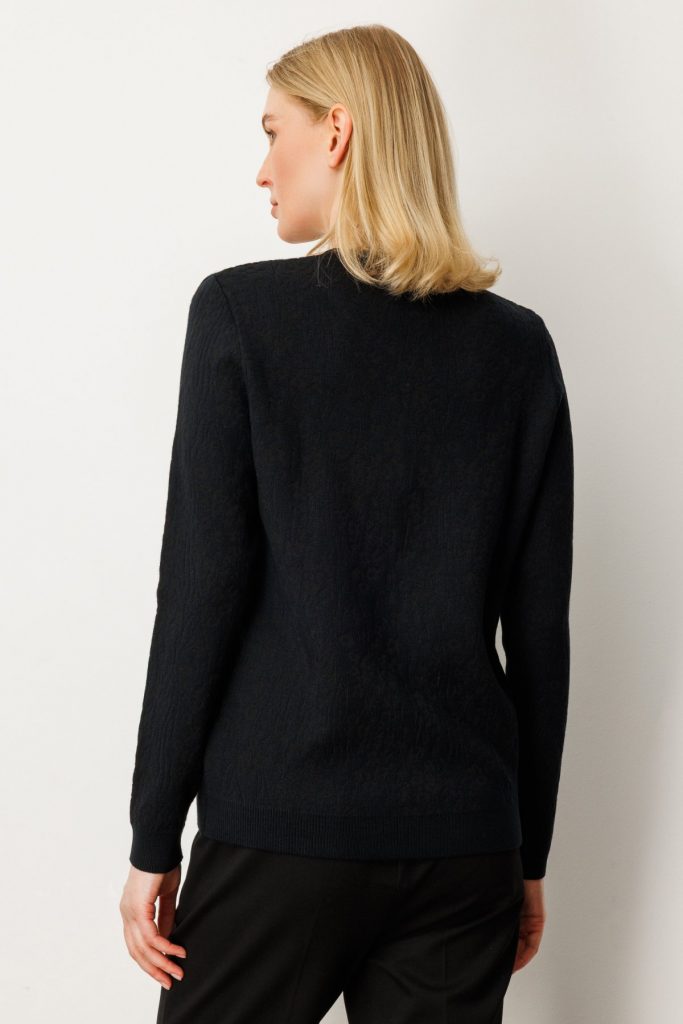 Fırfır Detaylı Triko Kazak 65368-26k - Siyah