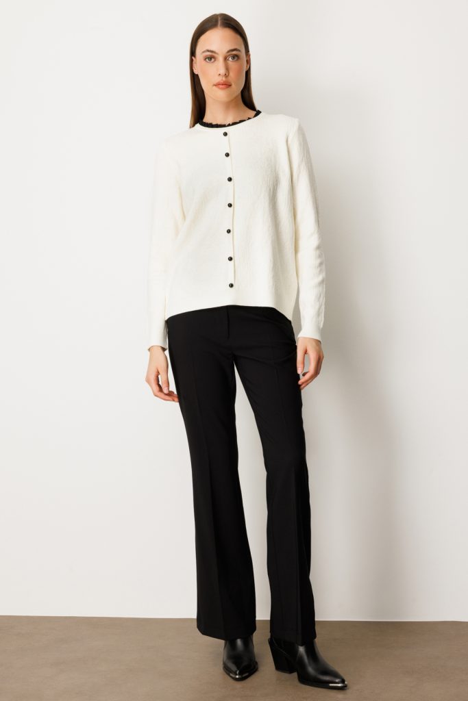 Fırfır Detaylı Triko Kazak 65368-26k - EKRU