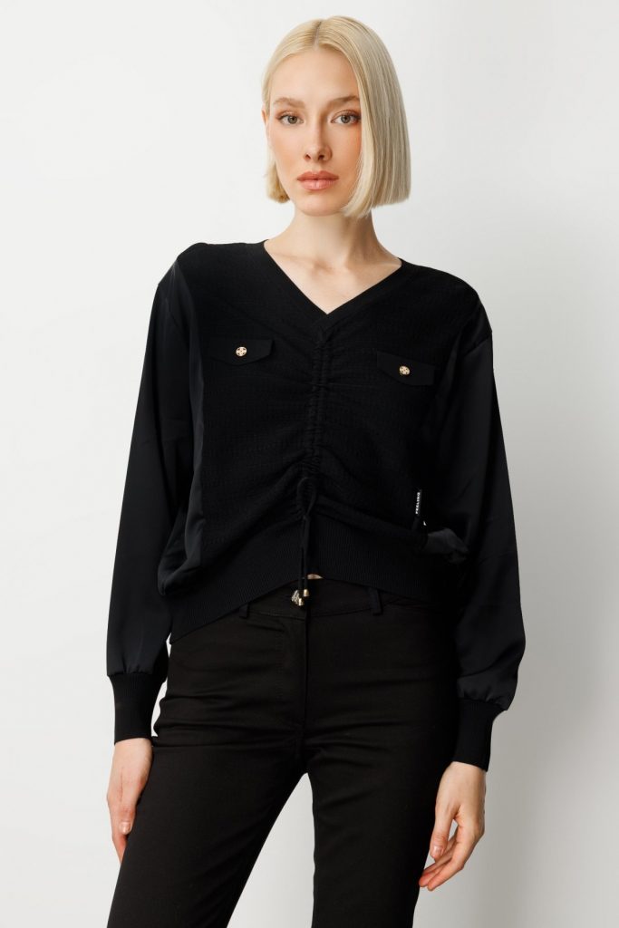 ON TRİKO KAZAK 66370 - Siyah