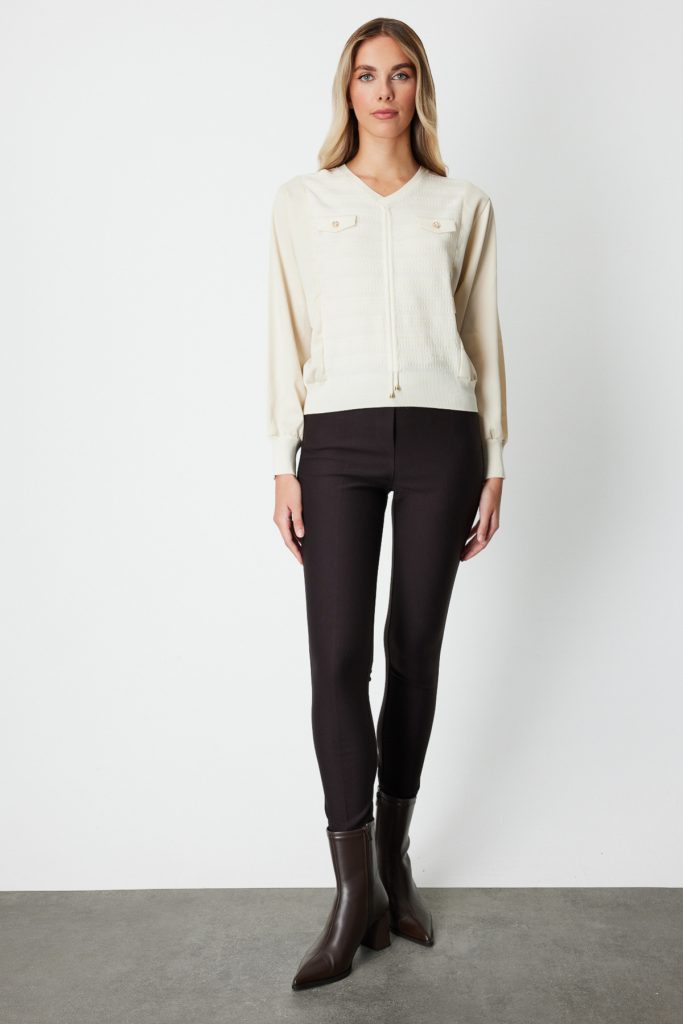 ON TRİKO KAZAK 66370 - EKRU