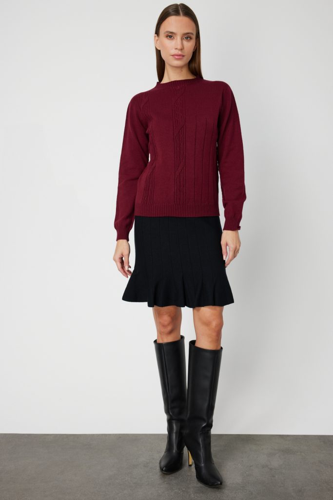 ON TRİKO KAZAK 69313 - bordo