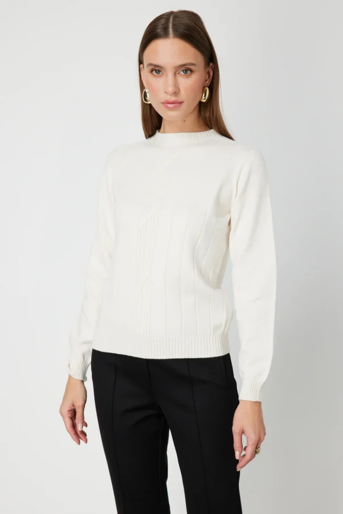 ON TRİKO KAZAK 69313 - EKRU