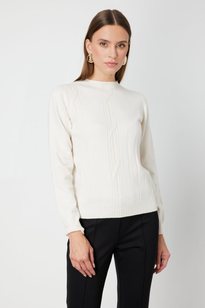 ON TRİKO KAZAK 69313 - EKRU