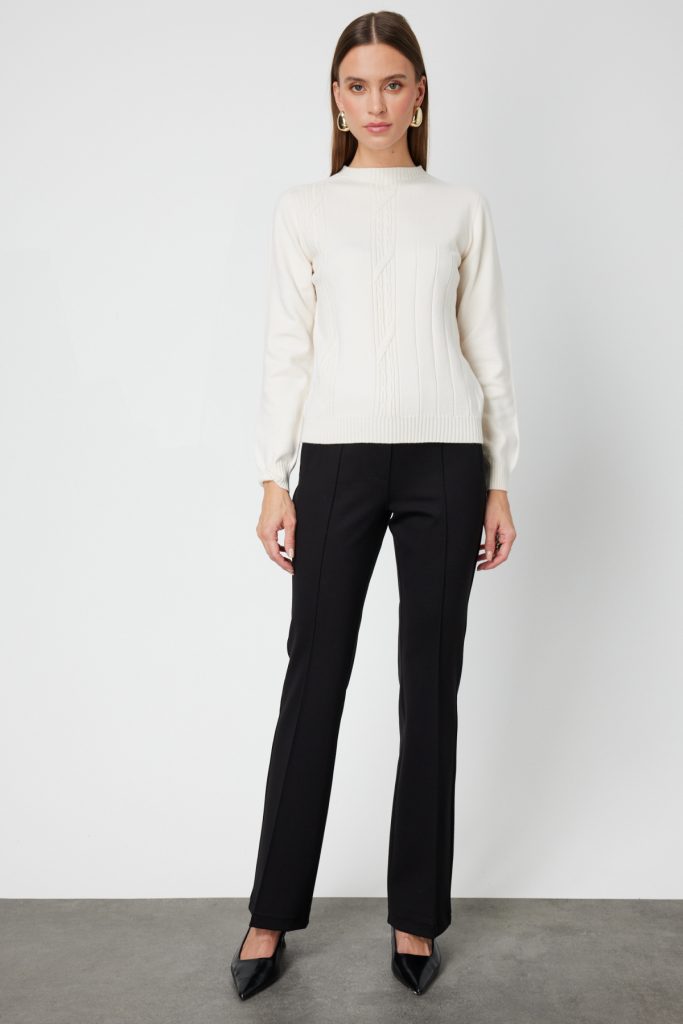 ON TRİKO KAZAK 69313 - EKRU