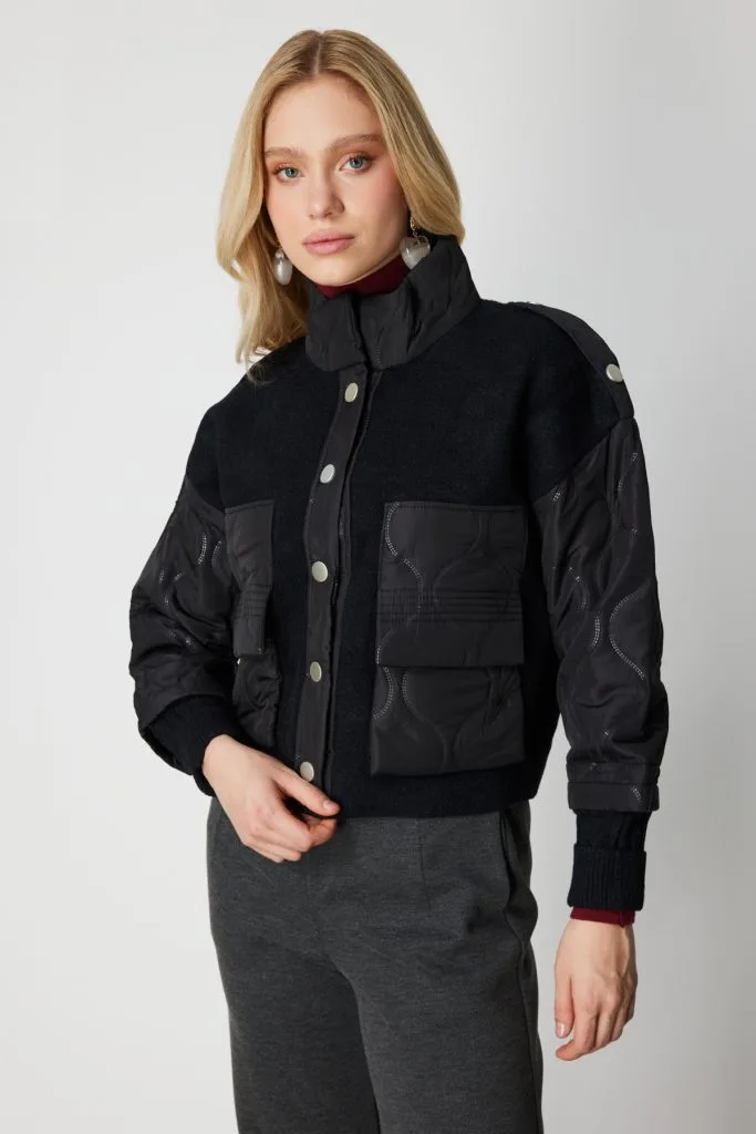 ON TRİKO Kapitone Detaylı Kapak Cepli Mont 60711