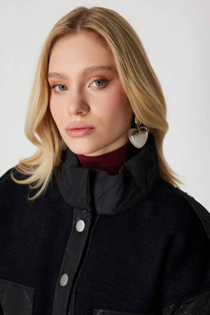 ON TRİKO Kapitone Detaylı Kapak Cepli Mont 60711