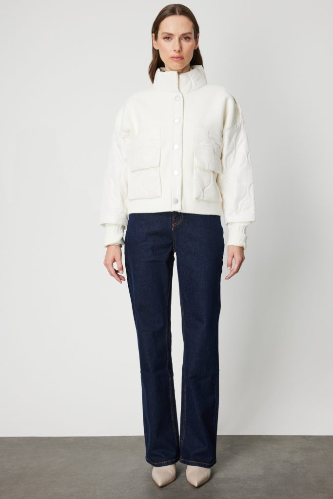 ON TRİKO Kapitone Detaylı Kapak Cepli Mont 60711 - EKRU