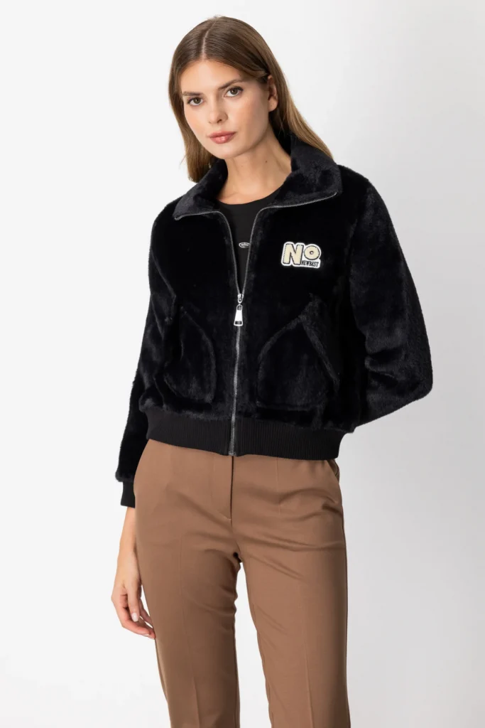 ON TRİKO Cep Detaylı Peluş Mont 66720 - Siyah