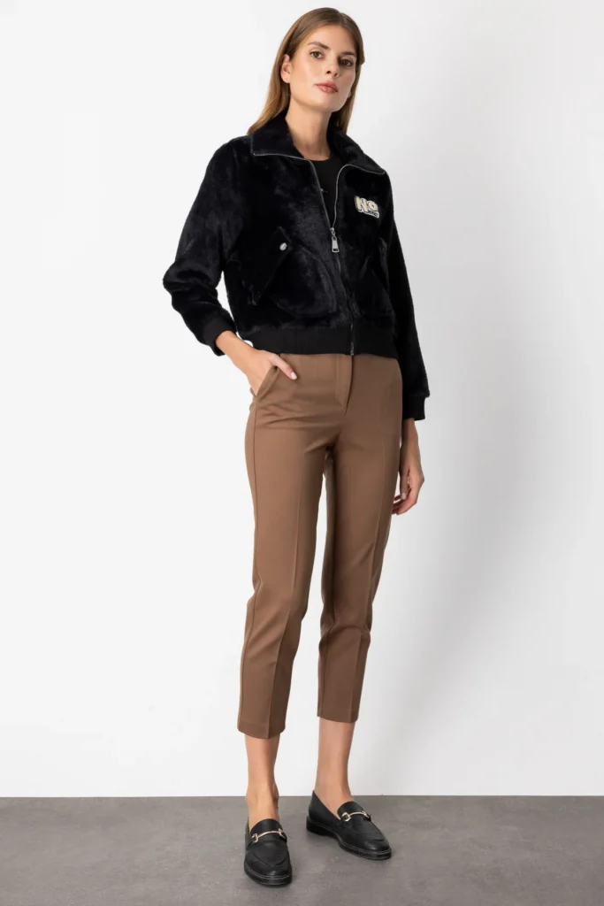 ON TRİKO Cep Detaylı Peluş Mont 66720 - Siyah