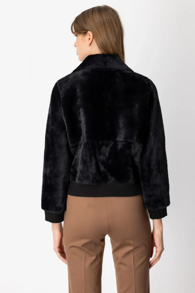 ON TRİKO Cep Detaylı Peluş Mont 66720 - Siyah