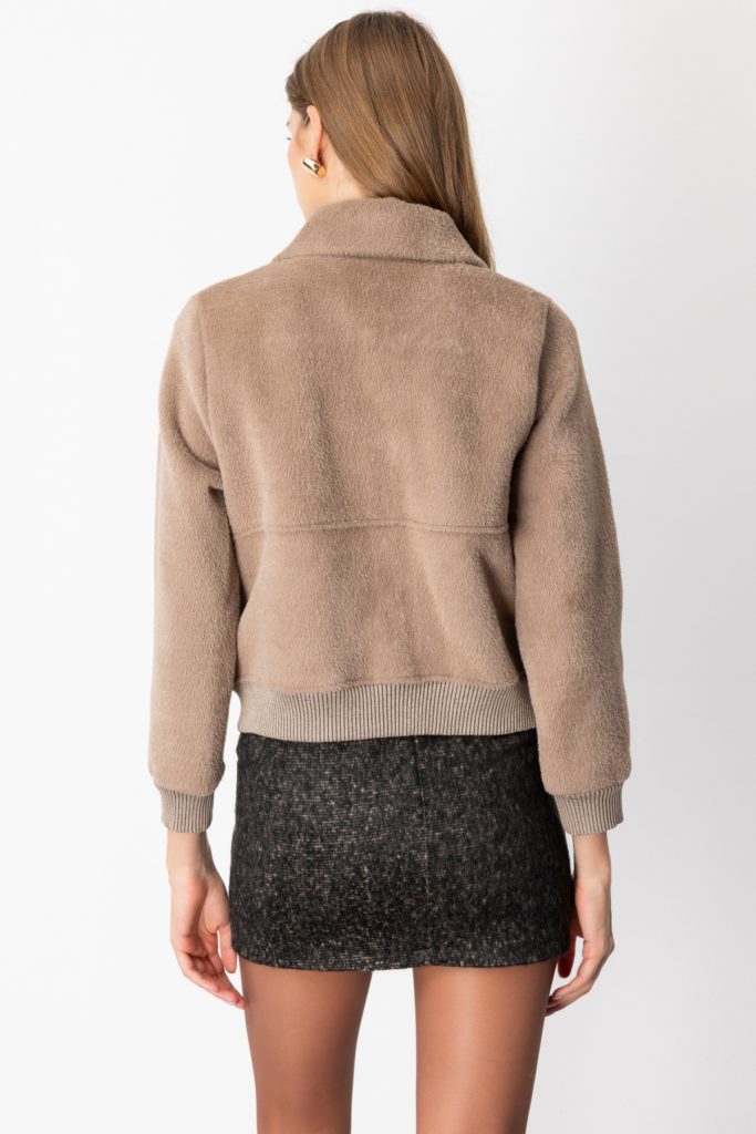 ON TRİKO Cep Detaylı Peluş Mont 66720 - KUM