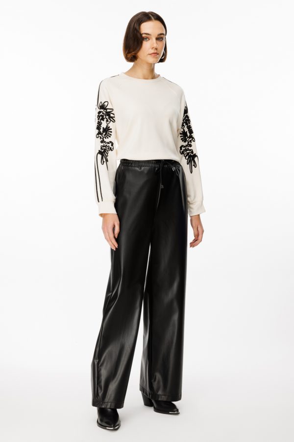 ON TRİKO  Beli Lastikli Bağcıklı Deri Pantolon  44185