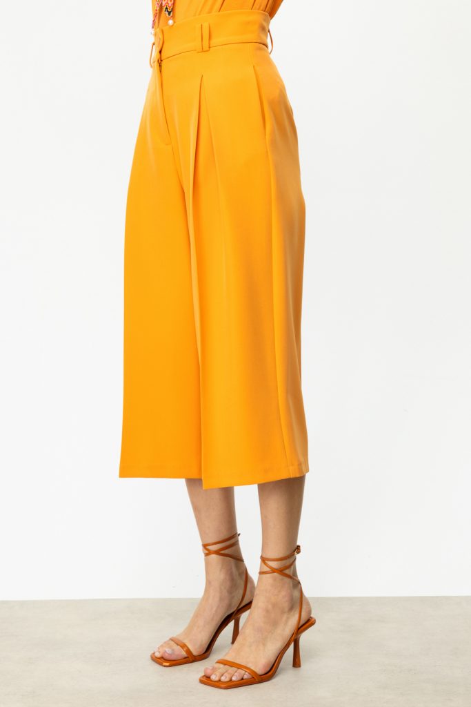 ON TRİKO Tek Pile Bol Paça Pantolon  54146 - oranj