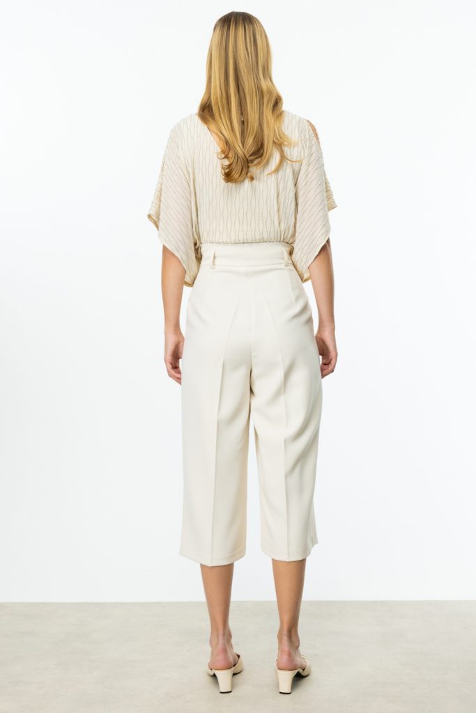 ON TRİKO Tek Pile Bol Paça Pantolon  54146 - kemik