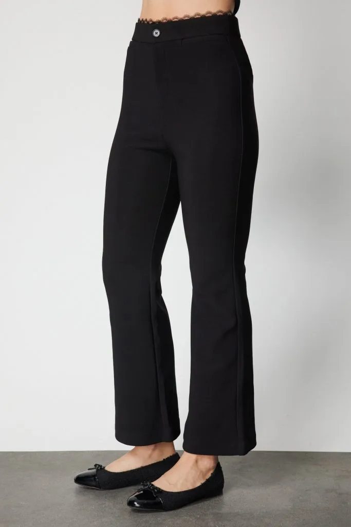 ON TRİKO Beli Dantelli İspanyol Paça Pantolon 60106