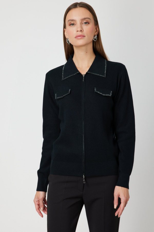 ON TRİKO Taş İşlemeli Triko Hırka 65926