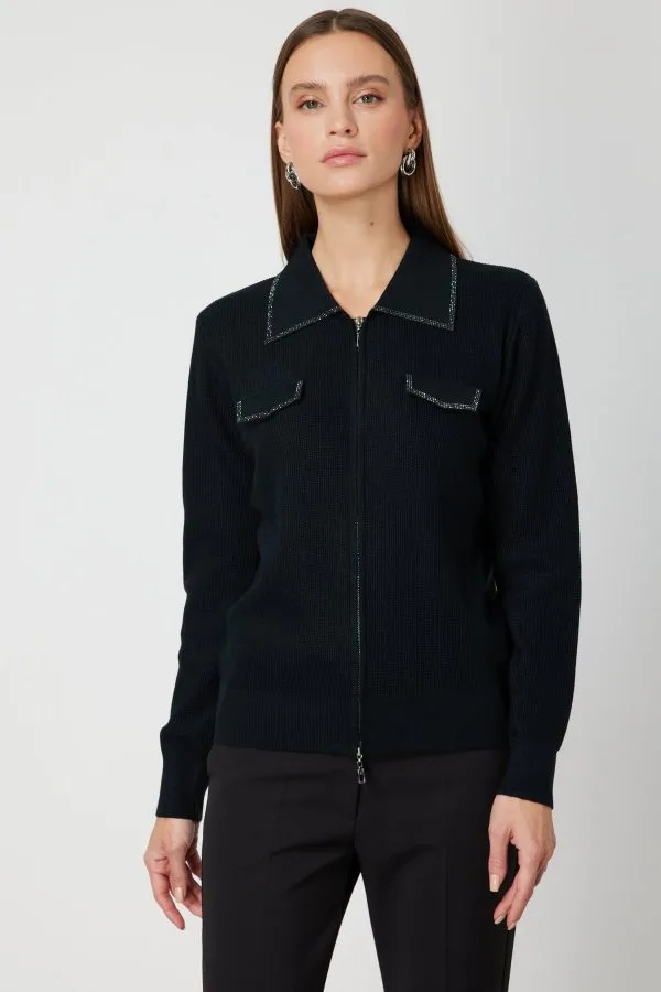 ON TRİKO Taş İşlemeli Triko Hırka 65926